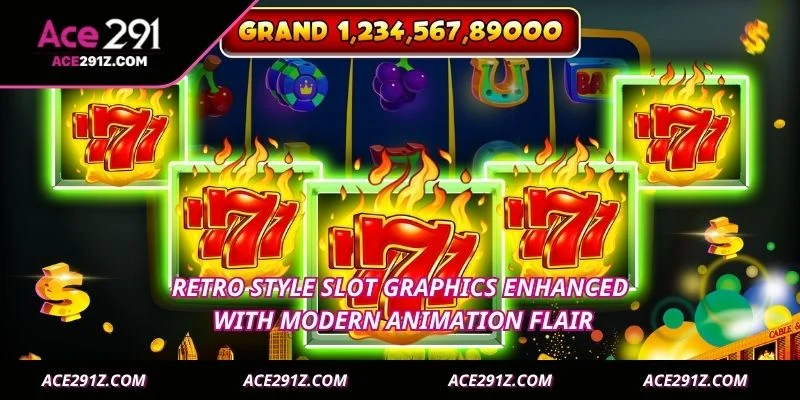 Retro style slot graphics enhanced with modern animation flair