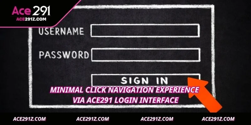 Minimal click navigation experience via Ace291 login interface